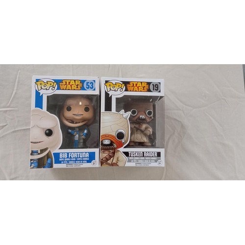 19 - Funko Pop/ bobble head Star Wars #19 & #53 Tusken Raider & Bib Fortuna