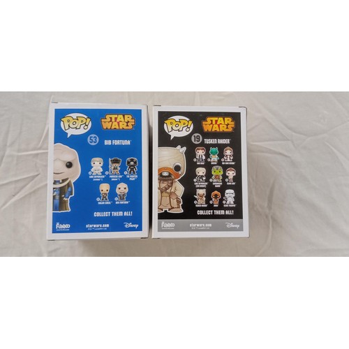 19 - Funko Pop/ bobble head Star Wars #19 & #53 Tusken Raider & Bib Fortuna