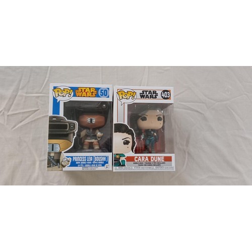 20 - Funko Pop/ bobble head Star Wars #50 & #403 Princess Leia (boushh & Cara Dune)