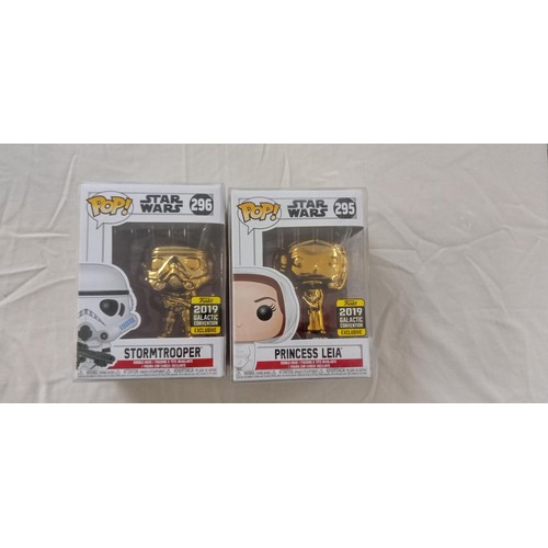 21 - Funko Pop/ bobble head Star Wars #295 & #296 2019 Galactic Convention exclusive editions Storm Troop... 