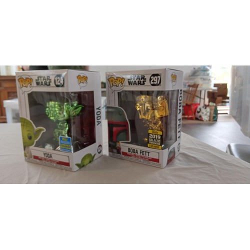 22 - Funko Pop/ bobble head Star Wars #124 ĩ Yoda 2019 summer convention limited edition 2019 galactic li... 