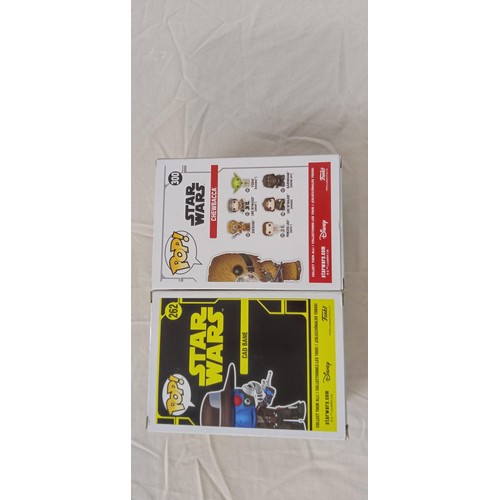 24 - Funko Pop/ bobble head Star Wars #262 & #300 Cad bane 2018 summer convention limited edition & Chewb... 