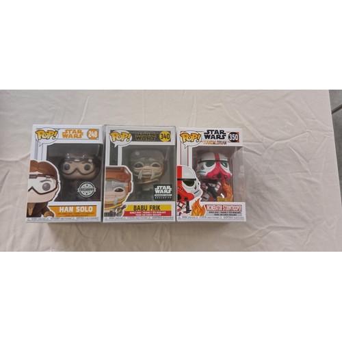 25 - Funko Pop/ bobble head Star Wars #248, #340 & #350 Han Solo exclusive Baba Frik star wars smugglers ... 