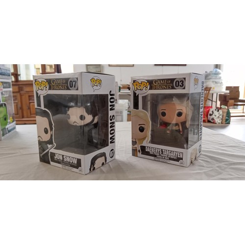 28 - Funko Pop/ bobble head Game of Thrones #07 & #03 Jon Snow & Daenerys Targaryen