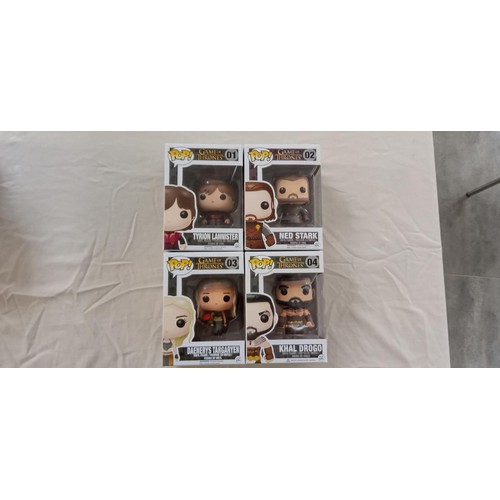 29 - Funko Pop/ bobble head Game of Thrones #01, #02, #03 & #04 Tyrion Lannister, Ned Stark, Daenerys Tar... 