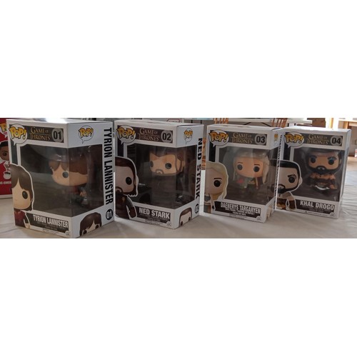 29 - Funko Pop/ bobble head Game of Thrones #01, #02, #03 & #04 Tyrion Lannister, Ned Stark, Daenerys Tar... 