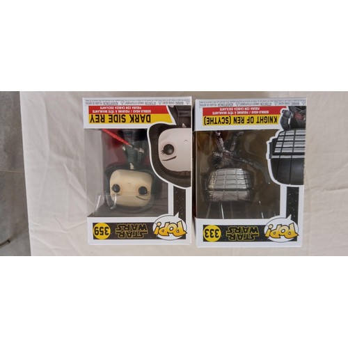 35 - Funko Pop/ bobble head Star Wars #333 & #359 Knight of Ren (Scythe) & Dark Side Rey