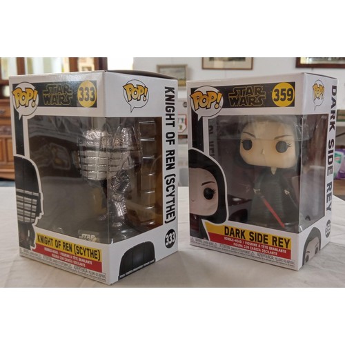 35 - Funko Pop/ bobble head Star Wars #333 & #359 Knight of Ren (Scythe) & Dark Side Rey