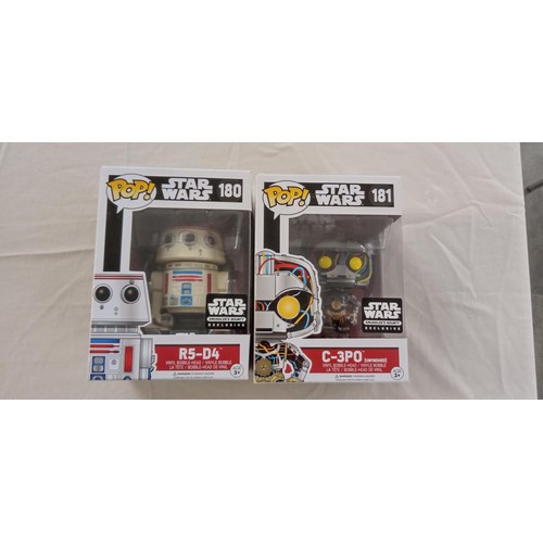 36 - Funko Pop/ bobble head Star Wars #180 & #181 R5-D4 & C-3PO