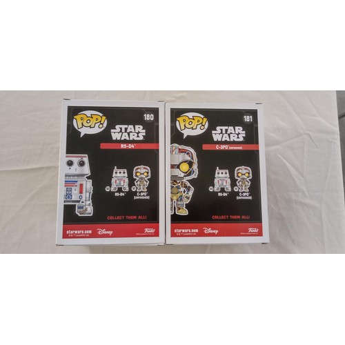 36 - Funko Pop/ bobble head Star Wars #180 & #181 R5-D4 & C-3PO