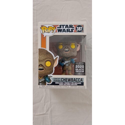 37 - Funko Pop/ bobble head Star Wars #387 2020 Galactic Convention exclusive concept series Chewbacca