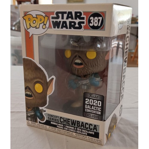 37 - Funko Pop/ bobble head Star Wars #387 2020 Galactic Convention exclusive concept series Chewbacca