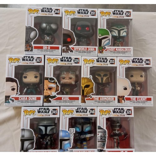 39 - Funko Pop/ bobble head Star Wars Mandalorian #327, #328, #329, #345, #346, #348, #349, #351, #352 & ... 