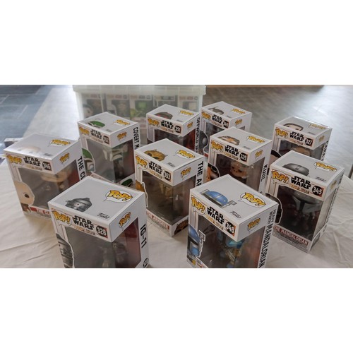 39 - Funko Pop/ bobble head Star Wars Mandalorian #327, #328, #329, #345, #346, #348, #349, #351, #352 & ... 