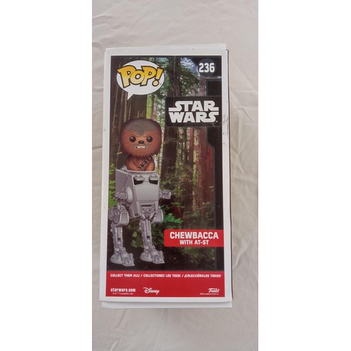 40 - Funko Pop/ bobble head Star wars #236 Chewbacca with AT-ST