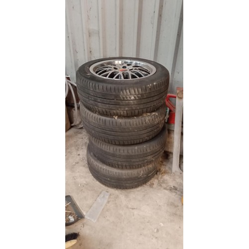 4 - Set of 4 five stud alloy wheels with tyres 205/55/R16