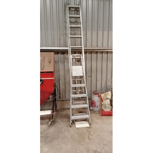 6 - Alloy ladders with roof bars plus step ladder