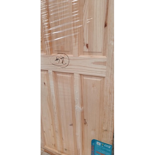 12 - 6 panel knotty pine door and 3 panel etched glazed door 1981mm H 838 W 34mm D