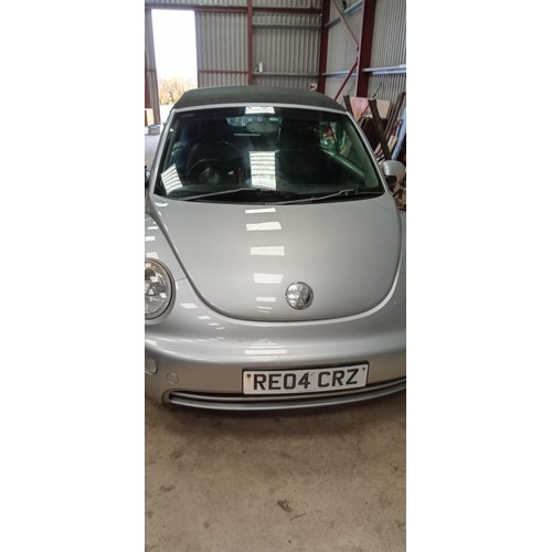 38 - 2004 Volkswagen Beetle Cabriolet convertible 1.9 TDI silver V5 is present, has been stored in a barn... 