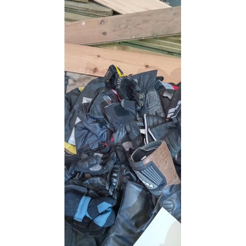 45 - Selection of motorbike boots size 8, 2 x size 5, gloves and more