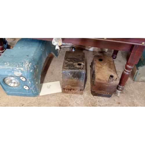 75 - 2 Land Rover fuel tanks and an old wing