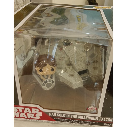 59 - Funko Pop/ bobble head Star Wars #321 Han Solo in the millennium Falcon