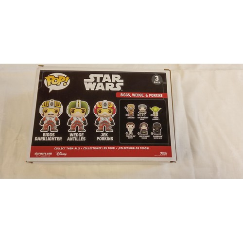 61 - Funko Pop/ bobble head Star Wars Biggs, Wedge & Porkins 3 pack