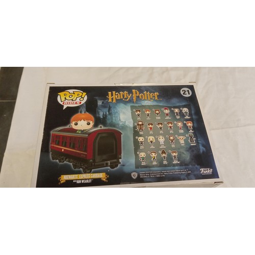 62 - Funko Pop/ bobble head #21 Harry Potter Hogwarts Express carriage with ron weasley