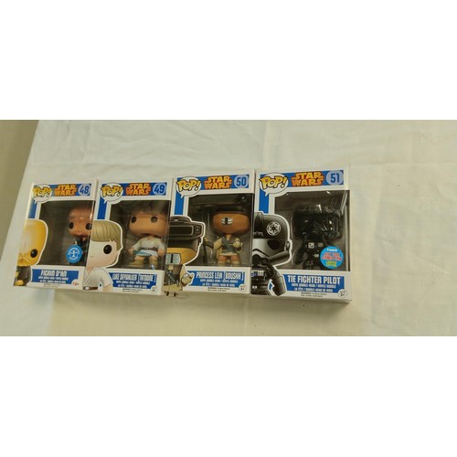 67 - Funko Pop/ bobble head Star Wars #48, #49, #50 & #51 Figrin D'an, Luke Skywalker (Tatooine), Princes... 