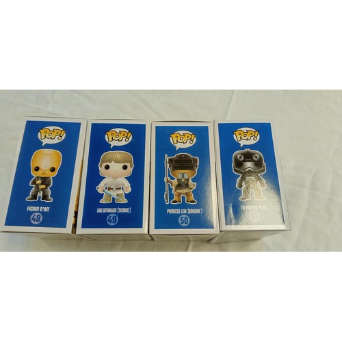 67 - Funko Pop/ bobble head Star Wars #48, #49, #50 & #51 Figrin D'an, Luke Skywalker (Tatooine), Princes... 