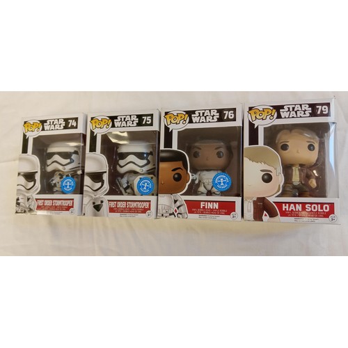 74 - Funko Pop/ bobble head Star Wars #74, #75, #76 & #79 First Order Stromtrooper Underground toys exclu... 