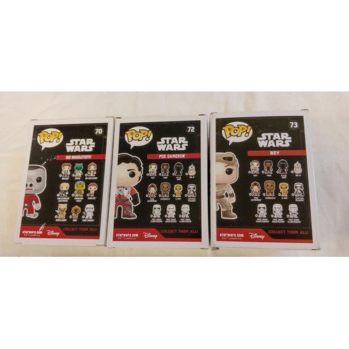 77 - Funko Pop/ bobble head Star Wars #70, #72 & #73 Red Snaggletooth Star Wars smugglers bounty exclusiv... 