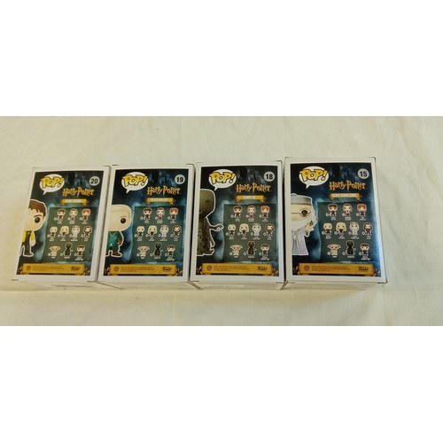 81 - Funko Pop/ bobble head Harry Potter #15, #18, #19 & #20 Albus Dumbledore, Dementor, Draco Malfoy & C... 