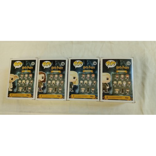 83 - Funko Pop/ bobble head Harry Potter #13, #14, #16 & #17 Draco Malfoy, Luna Lovegood, Sirius Black & ... 