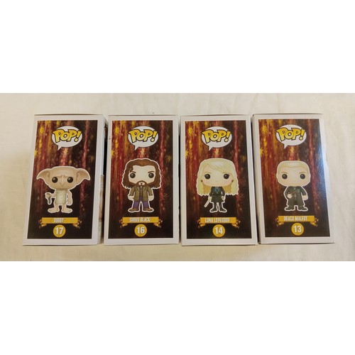 83 - Funko Pop/ bobble head Harry Potter #13, #14, #16 & #17 Draco Malfoy, Luna Lovegood, Sirius Black & ... 