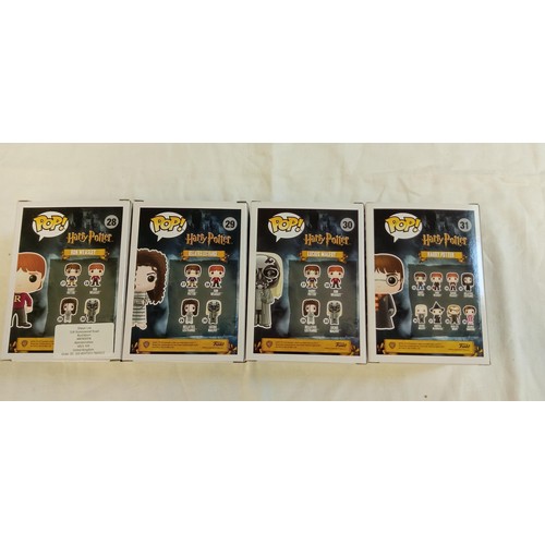 85 - Funko Pop/ bobble head Harry Potter #28, #29, #30 & #31 Ron Weasley Hot Topic Exclusive, Bellatrix L... 