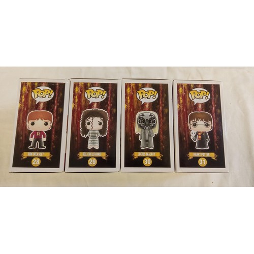 85 - Funko Pop/ bobble head Harry Potter #28, #29, #30 & #31 Ron Weasley Hot Topic Exclusive, Bellatrix L... 