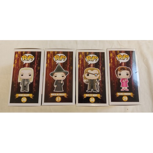 87 - Funko Pop/ bobble head Harry Potter #36, #37, #38, #39 Lucius Malfoy, Minerva McGonagall, Mad-eye Mo... 