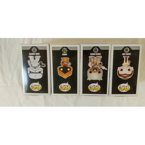 100 - Funko Pop/ bobble head Star Wars #18, #19, #20 & #21 Slave Leia, Tusken Raider, Jawa & Clone Trooper