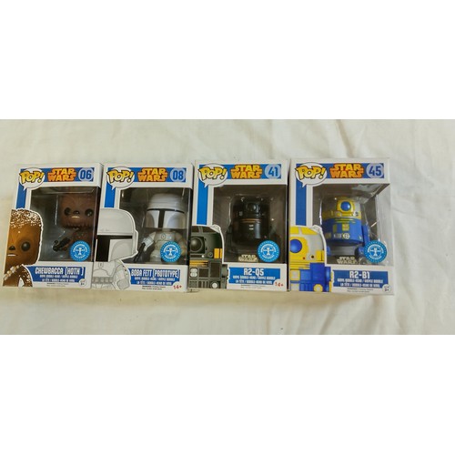 101 - Funko Pop/ bobble head Star Wars #06, #08, #41 & #45 Chewbacca (Hoth) Underground toys exclusive, Bo... 