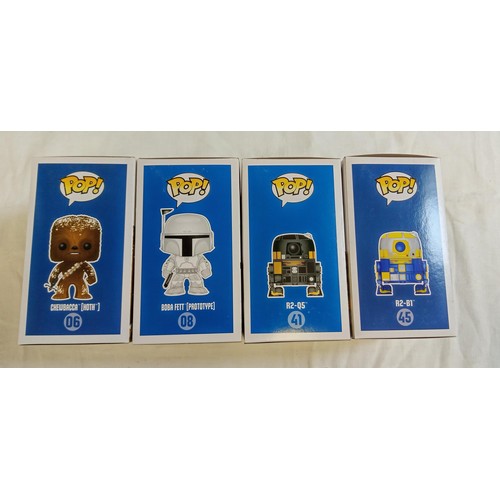 101 - Funko Pop/ bobble head Star Wars #06, #08, #41 & #45 Chewbacca (Hoth) Underground toys exclusive, Bo... 