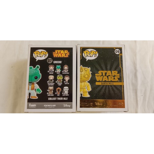 106 - Funko Pop/ bobble head Star Wars #07 & #09 Greedo & Darth Maul Special Edition