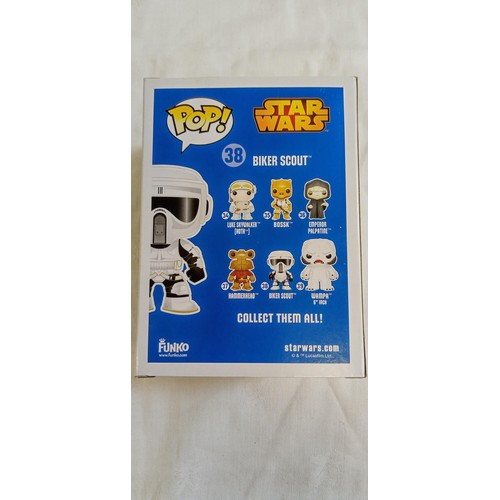 107 - Funko Pop/ bobble head Star Wars #38 Biker Scout