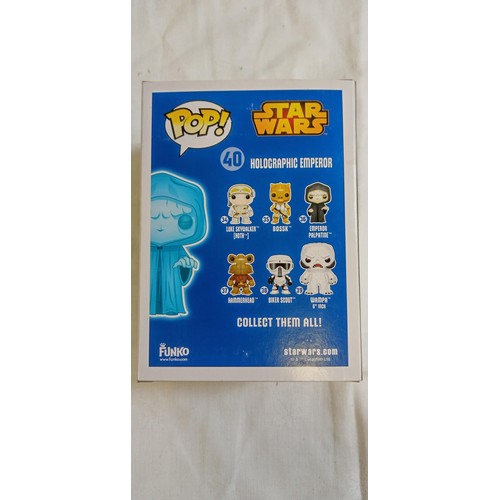 117 - Funko Pop/ bobble head Star Wars #40 Holographic Emperor glows in the dark underground toys exclusiv... 