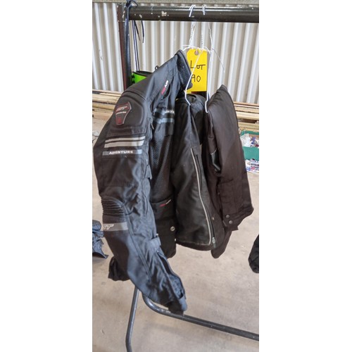 90 - RST Adventure airflow motorbike jacket with armour plus 2 pairs of motorbike trousers