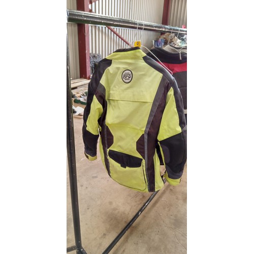 97 - Oxford riding equipment illuminous motorbike jacket size M and trousers by Weise