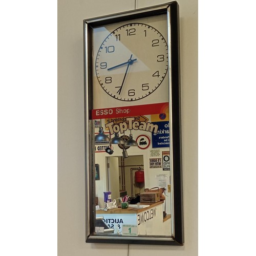 1 - Vintage circa 1970 Esso Shop Top Team clock and mirror