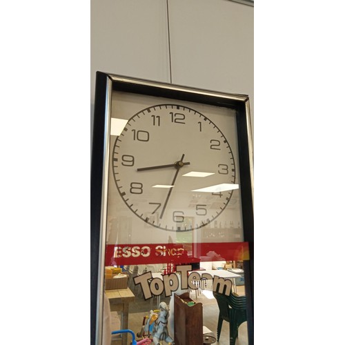 1 - Vintage circa 1970 Esso Shop Top Team clock and mirror