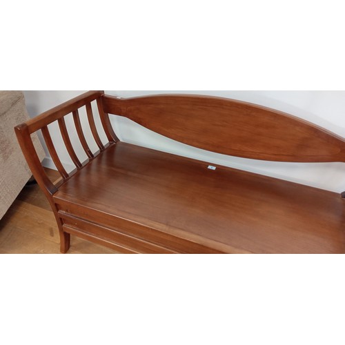 6 - Wooden bench with arm rest and mouldings