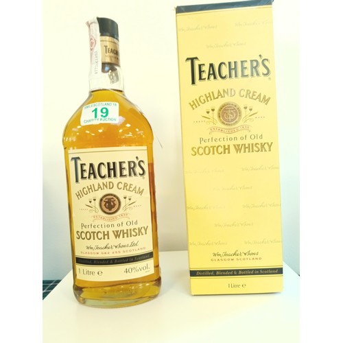 19 - Teachers Highland Cream whisky 70cl 40 Vol & 1L Teachers whisky 40 vol